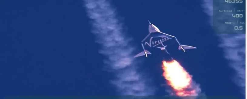 VSS Unity tuż po oddzieleniu się od statku matki /materiały prasowe