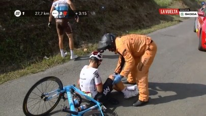 Vuelta Espana. Wypadek Kwiatkowskiego