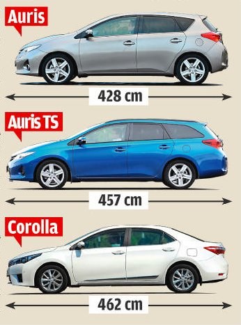 W 2007 roku Toyota zmieniła nomenklaturę swoich kompaktowych aut. Od tej pory wersja hatchback jest w Europie sprzedawana jako Auris, a nazwę Corolla zarezerwowano dla odmiany sedan. W tym roku, niedługo po premierze drugiej generacji Aurisa, do oferty dołączyło także kombi, zwane Touring Sports. Podczas gdy osie Aurisów oddalone są od siebie o 260 cm, w Corolli odległość ta wynosi 270 cm. Bagażnik hatchbacka mieści 360 l, kombi – 530 l, a sedana – 452 l. Auta różnią się też gamą napędów, wyposażeniem oraz miejscem produkcji. Produkowane w Wielkiej Brytanii Aurisy oferowane są z dłuższą listą opcji i silników. Adresowana do bardziej konserwatywnych klientów Corolla powstaje w Turcji i nie występuje z 2-litrowym turbodieslem o mocy 124 KM oraz ze 136-konnym napędem hybrydowym. /Motor