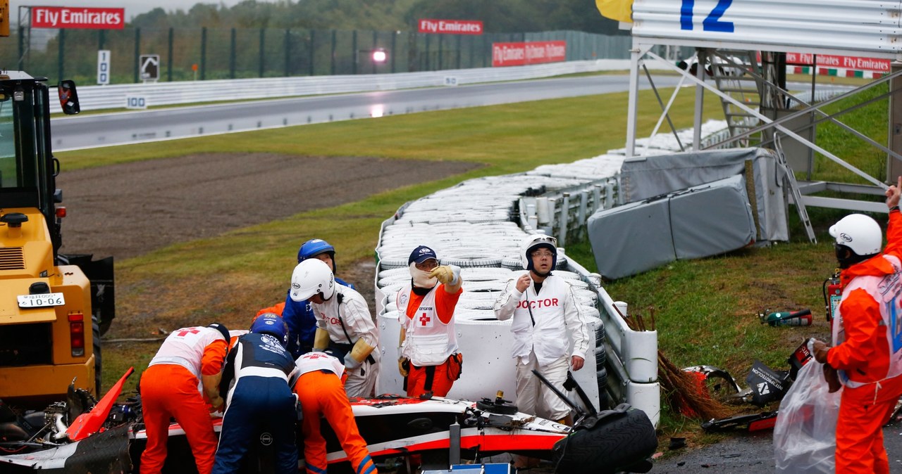 W 2014 roku Jules Bianchi uderzył z prędkością 126 km/h uderzył w dźwig. Obrażenia okazały się śmiertelne /Getty Images