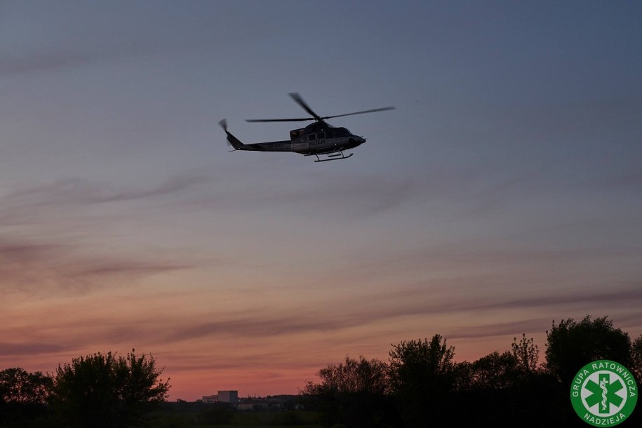 W akcji brał udział policyjny helikopter /https://www.grupanadzieja.pl /