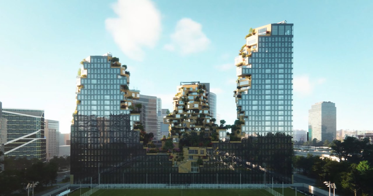 W Amsterdamie powstał futurystyczny wieżowiec Valley /Zrzut ekranu/MVRDV | Valley tops out in Amsterdam’s Zuidas district | 2015 /YouTube