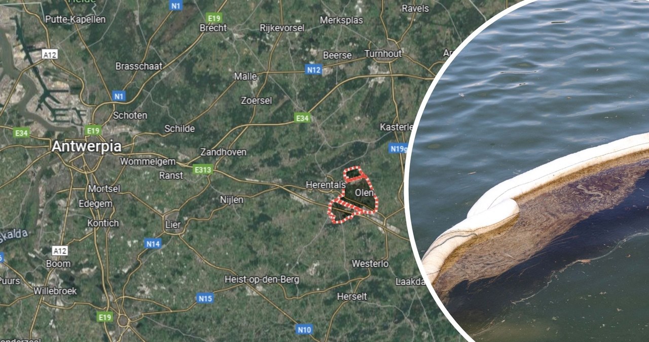 W belgijskiej prowincji Antwerpia doszło do wycieku oleju opałowego /Google maps/ JONAS ROOSENS / BELGA MAG /AFP