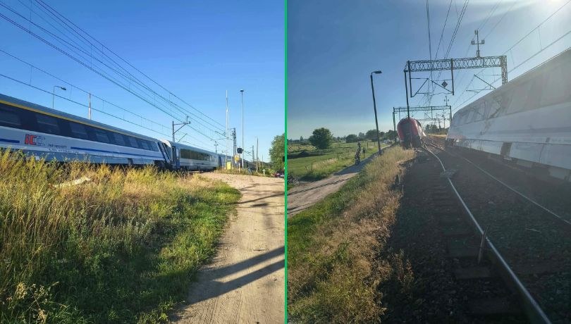 W Białośliwiu doszło do zderzenia dwóch pociągów. /KW PSP POZNAŃ /