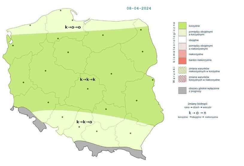 W całej Polsce w poniedziałek będziemy mogli cieszyć się przyjazną pogodą /IMGW /