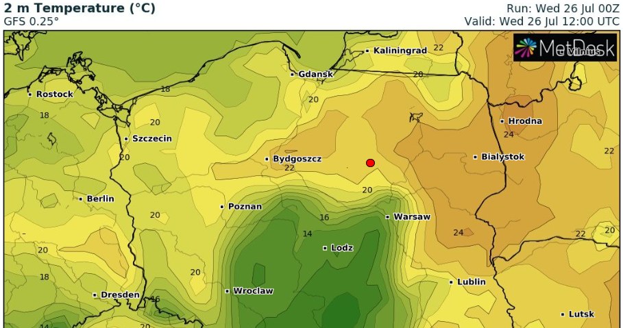 W centralnej części kraju będzie wyraźnie chłodniej /wxcharts /