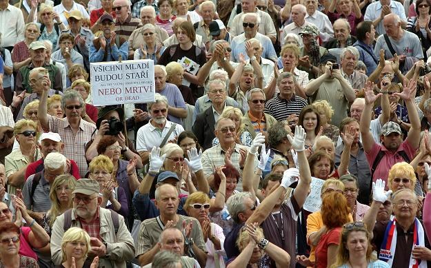 W centrum Pragi  protestowało ok. 4 tys. osób /AFP