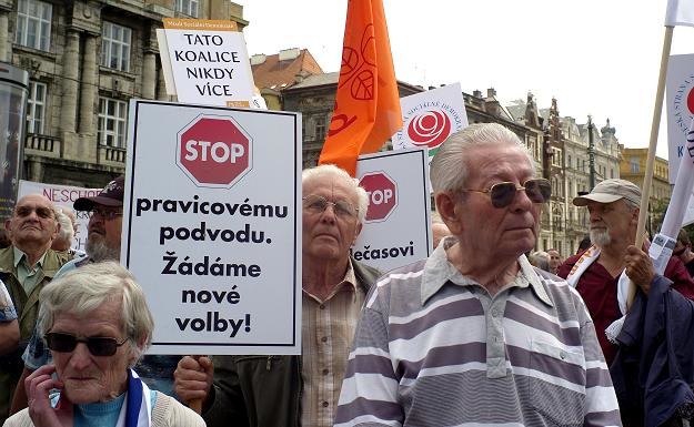 W centrum Pragi  protestowało ok. 4 tys. osób /AFP