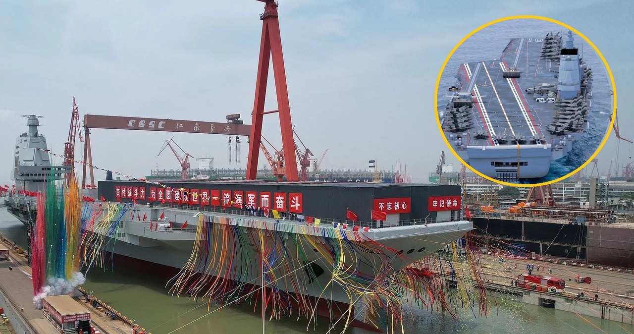 W chińskiej stoczni Jiangnan w Szanghaju odbyło się wodowanie kadłuba przyszłego lotniskowca CNS Fujian (CV-18) typu 003. Będzie to trzeci lotniskowiec marynarki wojennej Chińskiej Armii Ludowo-Wyzwoleńczej /YouTube
