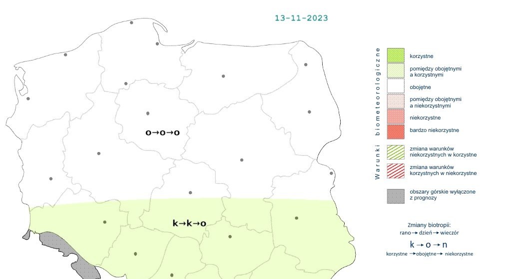 W ciągu dnia na południu Polski warunki biometeorologiczne będą korzystne /IMGW /