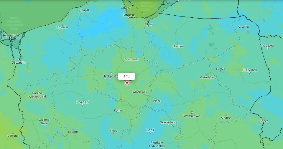 W czwartek temperatura wyniesie od -3 stopni na południu do 3 stopni w centralnej części Polski /IMGW /materiały prasowe
