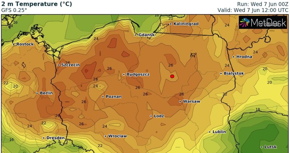 W dużej części kraju będzie ciepło i słonecznie /wxcharts /