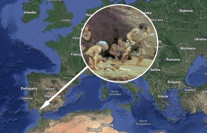 W Hiszpanii odnaleziono ślady naszych przodków /Google Maps/Charles R. Knight /domena publiczna