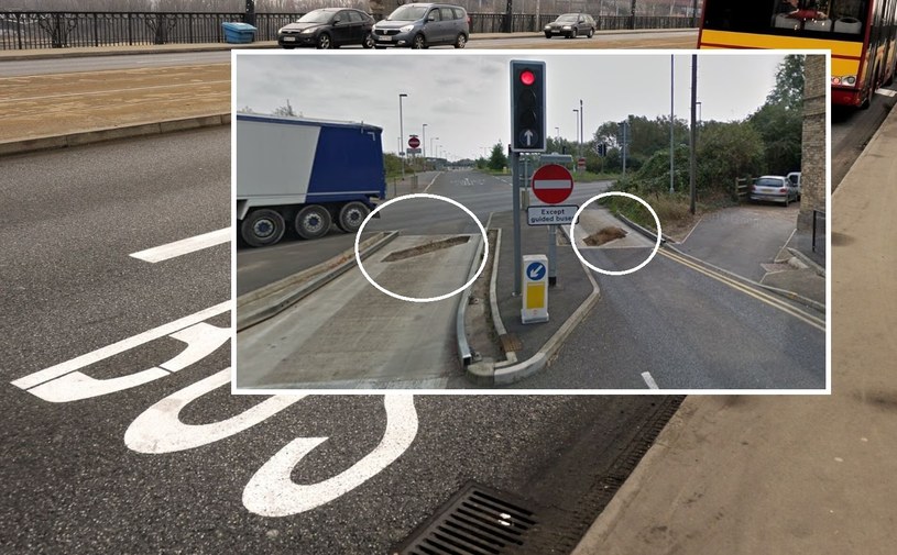 W jednej z brytyjskich miejscowości postanowiono rozprawić się z kierowcami osobówek korzystającymi z buspasów. Zrobiono to w nietypowy sposób. /Jan BIELECKI/East News/ Mapy Google/ zrzut ekranu /