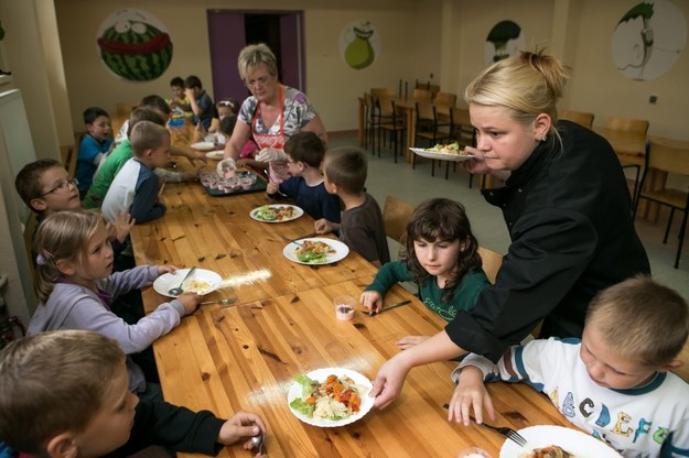 W jednej ze szkół we Wrocławiu działa program Zielony Lunch /Maciej Kulczyński /PAP
