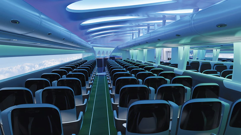 W kabinie pasażerskiej największe wrażenie robią panoramiczne okna / zdjęcie" JetZero /domena publiczna