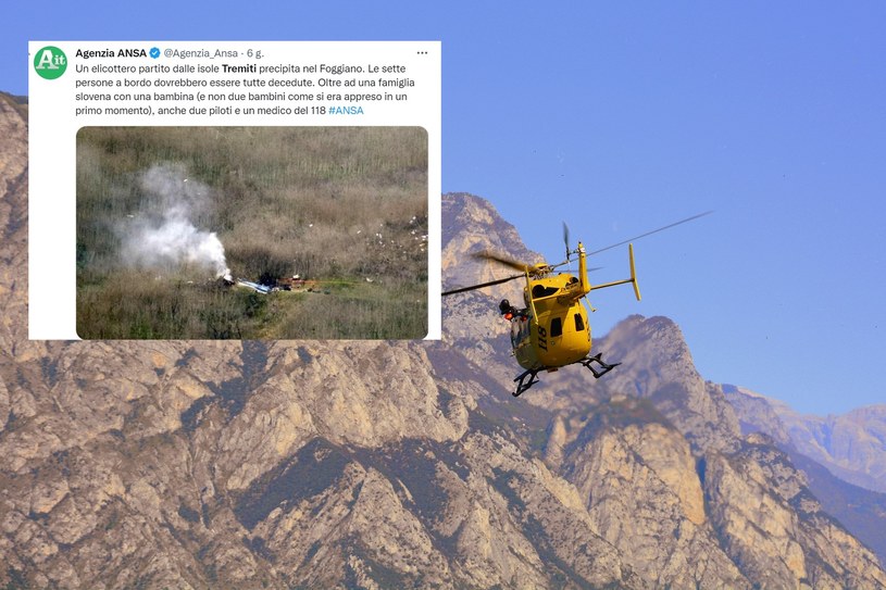 W katastrofie helikoptera we włoskim regionie Apulii zginęło siedem osób /Pixabay/Twitter /materiały prasowe