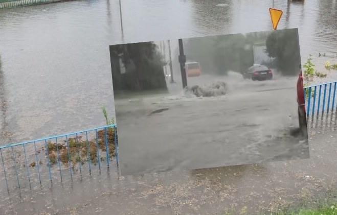W Kielcach wiele ulic zostało zalanych /Państwowa Straż Pożarna