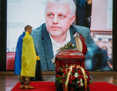 W Kijowie pożegnano zabitego w zamachu dziennikarza Pawła Szeremeta