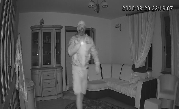 W maseczce ochronnej plądruje dom. Złodzieja zdradza tatuaż [FILM]