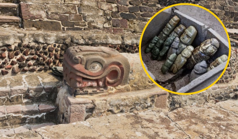 W Meksyku archeolodzy odkopali tajemniczą kamienną skrzynię z fascynującymi artefaktami /Twitter: Live Science, credit: Templo Mayor Project /123RF/PICSEL