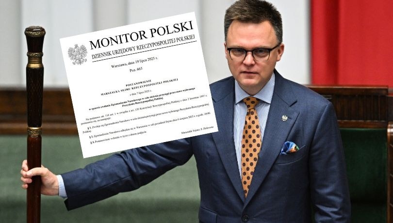 W Monitorze Polskim opublikowano w sobotę postanowienie marszałka Sejmu Szymona Hołowni w sprawie zwołania Zgromadzenia Narodowego w celu złożenia przysięgi przez nowo wybranego prezydenta RP Karola Nawrockiego /Radek  Pietruszka /PAP
