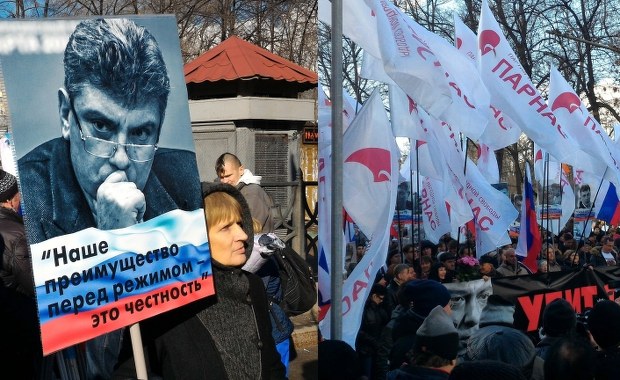 W Moskwie odbył się marsz upamiętniający Niemcowa. Miejsca, gdzie zginął polityk, pilnowała policja