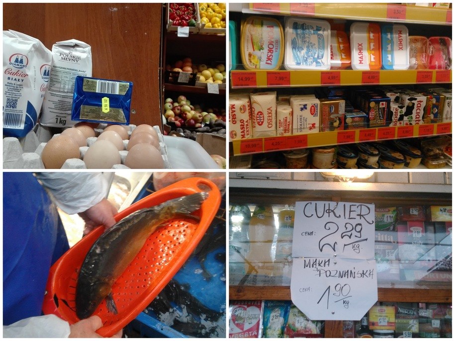 W naszym koszyku znajduje się masło, cukier, mąka, jaka i karp /Przemysław Mzyk /RMF MAXX