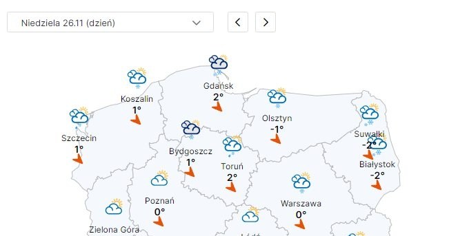 W niedzielę aura będzie zimowa. Śnieg i deszcz ze śniegiem może padać w praktycznie każdym województwie /IMGW /