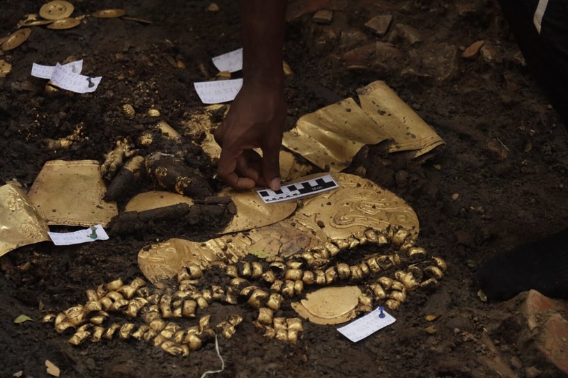 W Panamie odnaleziono wielki skarb. W grobowcu znajdowały się m.in. złote dyski i bransolety /Ministry of Culture of Panama /materiały prasowe