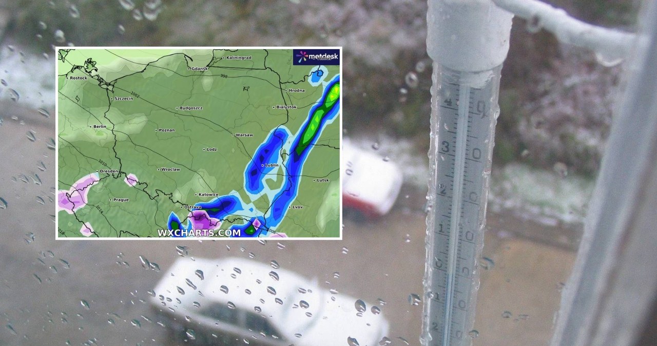 W piątek do Polski dociera ochłodzenie oraz słabe opady deszczu i deszczu ze śniegiem. W górach i na terenach podgórskich będzie też padać sam śnieg /Karol Piętek/Agencja Wyborcza.pl/WXCHARTS /