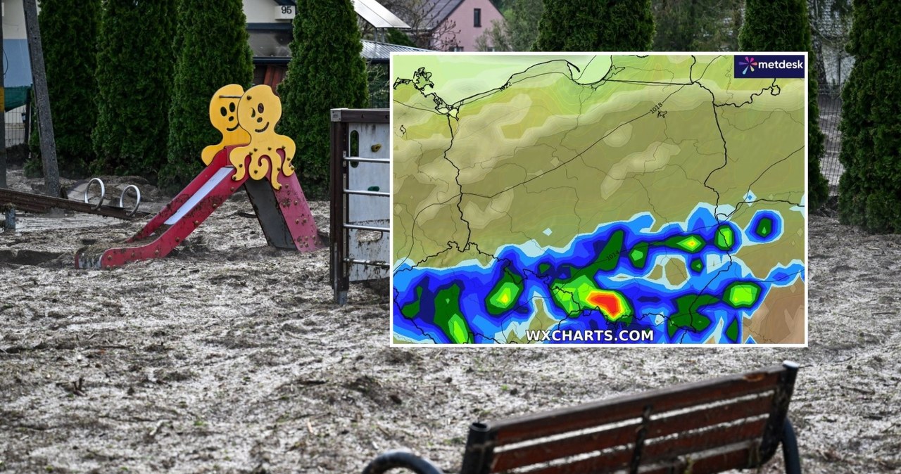 W piątek na południu miejscami może dochodzić do podtopień. Wszystko z powodu burz i ulew, które wrócą do tej części kraju / PAP/Darek Delmanowicz/WXCHARTS /