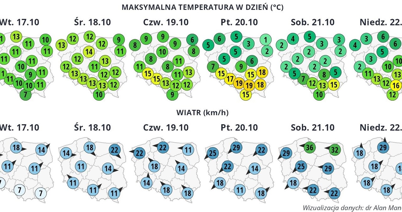 W piątek na południu Polski zrobi się wyjątkowo ciepło: miejscami możliwe będzie nawet 19 st. C /wxcharts /