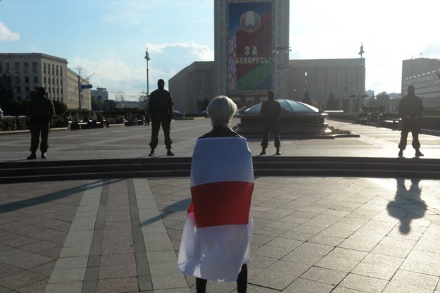 W piątek w Mińsku odbył się protest kobiet /STRINGER /PAP/EPA