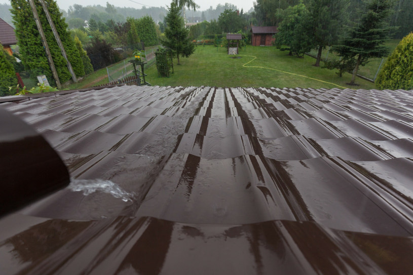 W piętnaście minut z dachu o powierzchni 100 m2 można zebrać nawet 200 litrów deszczówki. / Arkadiusz Ziolek /East News