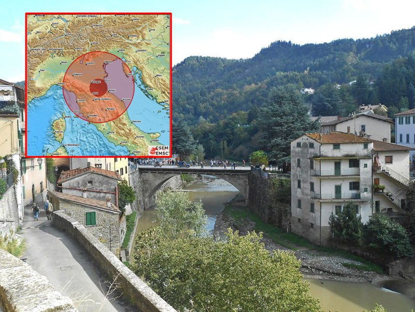 W północnej części Włoch doszło do trzęsienia ziemi. /Twitter/EMSC/Zebra48bo/CC BY-SA 4.0 /Wikimedia