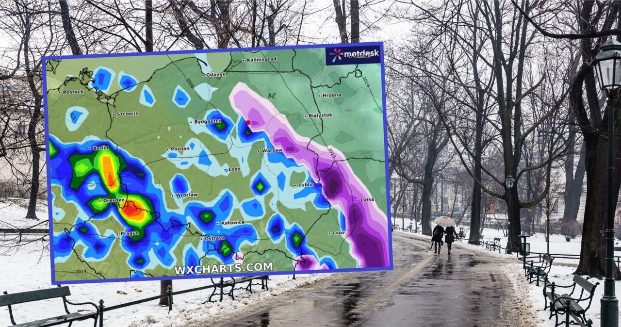 W poniedziałek na zachodzie będzie padał deszcz a na północnym wschodzie będzie mroźnie. Wydano alerty IMGW dla łącznie dziewięciu województw /jpbarcelos/123rf/WXCHARTS /