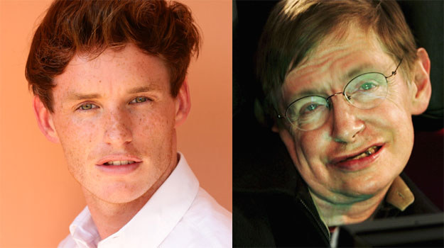 W postać Stephena Hawkinga (P) wcieli się Eddie Redmayne (L) /Getty Images/Flash Press Media