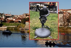 W Pradze stanął pomnik. To Putin przedstawiony jako goblin zakręcający kurek z gazem