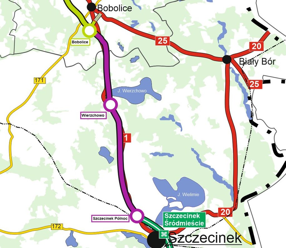W przetargu na realizację ponad 24-kilometrowego odcinka drogi ekspresowej wpłynęło sześć ofert /GDDKiA Szczecin /