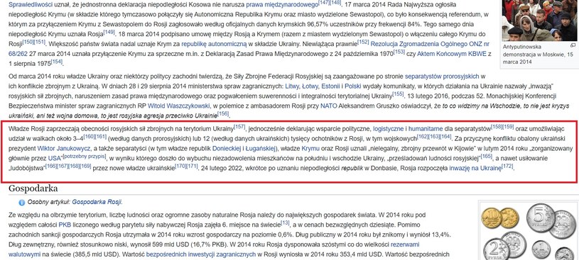 W przyczynach inwazji pojawiła się informacja o planach przeprowadzenia ludobójstwa ludności rosyjskiej /Wikipedia