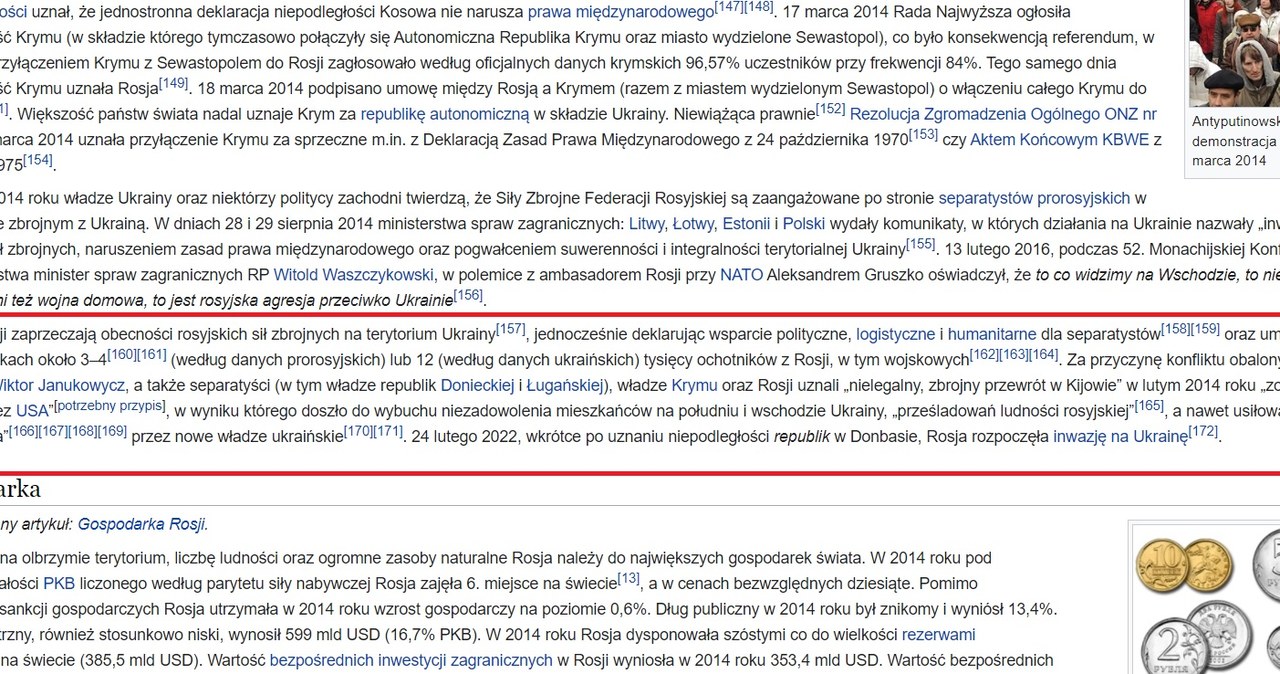 W przyczynach inwazji pojawiła się informacja o planach przeprowadzenia ludobójstwa ludności rosyjskiej /Wikipedia