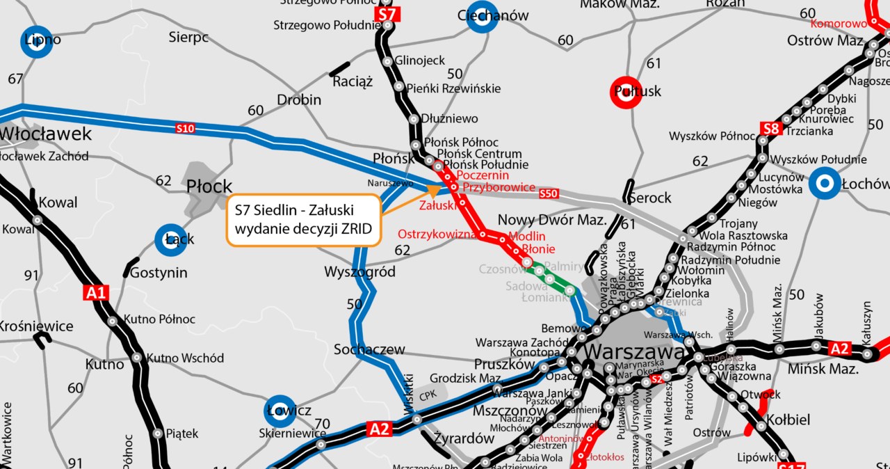 W ramach inwestycji powstanie liczący ok. 13 kilometrów odcinek drogi ekspresowej S7. /GDDKiA /