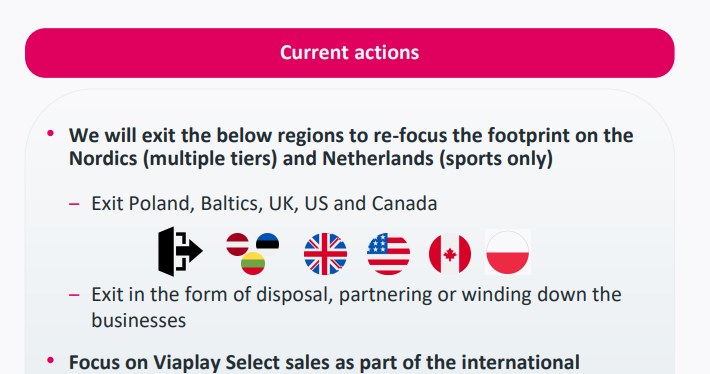 W raporcie finansowym za II kw. 2023 r. Viaplay Group wskazano, że spółka zamierza opuścić lub zmniejszyć swój udział na kilku rynkach, w tym w Polsce /Raport finansowy Viaplay Group za II kw. 2023 r. /