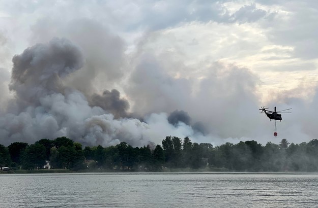 ​W rejonie Tiefenbrunnen pożar wybuchł w piątek, obejmując przez dwa dni około 100 hektarów lasu. /Stephanie Pilick   /PAP/EPA