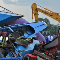 Na wyspie Sant'Elena w pobliżu weneckiego Lido wichura przewracała dziesiątki łodzi i jachtów 