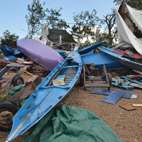Na wyspie Sant'Elena w pobliżu weneckiego Lido wichura przewracała dziesiątki łodzi i jachtów 