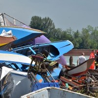 Na wyspie Sant'Elena w pobliżu weneckiego Lido wichura przewracała dziesiątki łodzi i jachtów 