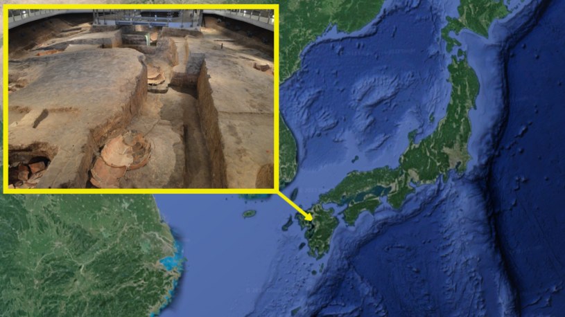 W ruinach japońskiej osady z czasów starożytności archeolodzy odkryli ogromny grobowiec /screen/Marcin Jabłoński/Google Earth /materiał zewnętrzny