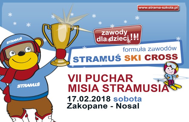 W sobotę 17 lutego 2017 r., na stokach zakopiańskiego Centrum Szkoleń Narciarskich Nosal, odbędą się otwarte zawody narciarskie dla dzieci o VII Puchar Misia Stramusia /materiały promocyjne